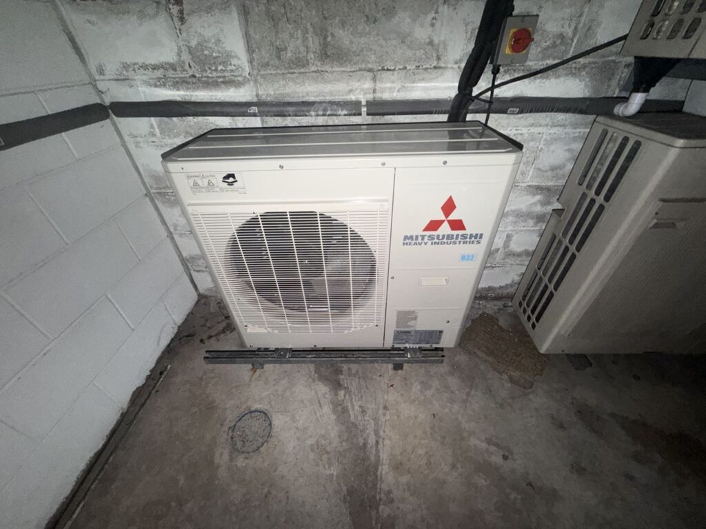 New MHI outdoor unit installed in the plant area